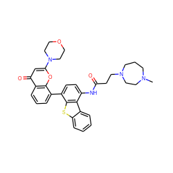 CN1CCCN(CCC(=O)Nc2ccc(-c3cccc4c(=O)cc(N5CCOCC5)oc34)c3sc4ccccc4c23)CC1 ZINC000101696148