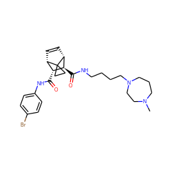 CN1CCCN(CCCCNC(=O)[C@H]2[C@H](C(=O)Nc3ccc(Br)cc3)[C@@H]3C=C[C@H]2C32CC2)CC1 ZINC000168410144