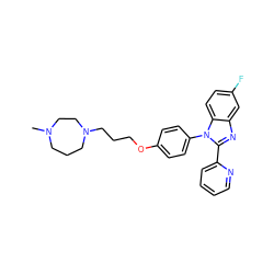 CN1CCCN(CCCOc2ccc(-n3c(-c4ccccn4)nc4cc(F)ccc43)cc2)CC1 ZINC000040972421