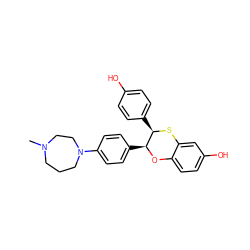 CN1CCCN(c2ccc([C@@H]3Oc4ccc(O)cc4S[C@@H]3c3ccc(O)cc3)cc2)CC1 ZINC000027203903