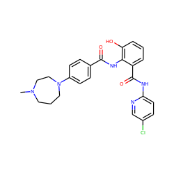 CN1CCCN(c2ccc(C(=O)Nc3c(O)cccc3C(=O)Nc3ccc(Cl)cn3)cc2)CC1 ZINC000137157998