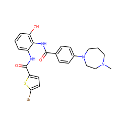 CN1CCCN(c2ccc(C(=O)Nc3c(O)cccc3NC(=O)c3ccc(Br)s3)cc2)CC1 ZINC000073160911