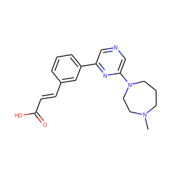 CN1CCCN(c2cncc(-c3cccc(/C=C/C(=O)O)c3)n2)CC1 ZINC000039715800