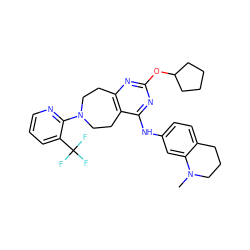 CN1CCCc2ccc(Nc3nc(OC4CCCC4)nc4c3CCN(c3ncccc3C(F)(F)F)CC4)cc21 ZINC000144162712