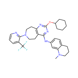 CN1CCCc2ccc(Nc3nc(OC4CCCCC4)nc4c3CCN(c3ncccc3C(F)(F)F)CC4)cc21 ZINC000144163202