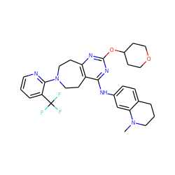 CN1CCCc2ccc(Nc3nc(OC4CCOCC4)nc4c3CCN(c3ncccc3C(F)(F)F)CC4)cc21 ZINC000144201284