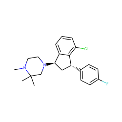 CN1CCN([C@@H]2C[C@@H](c3ccc(F)cc3)c3c(Cl)cccc32)CC1(C)C ZINC000022938065