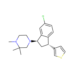 CN1CCN([C@@H]2C[C@@H](c3ccsc3)c3ccc(Cl)cc32)CC1(C)C ZINC000022938093