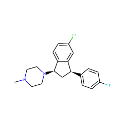 CN1CCN([C@@H]2C[C@H](c3ccc(F)cc3)c3cc(Cl)ccc32)CC1 ZINC000095555308