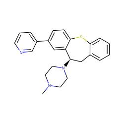 CN1CCN([C@@H]2Cc3ccccc3Sc3ccc(-c4cccnc4)cc32)CC1 ZINC000064527417