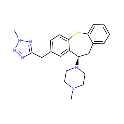 CN1CCN([C@@H]2Cc3ccccc3Sc3ccc(Cc4nnn(C)n4)cc32)CC1 ZINC000064539652