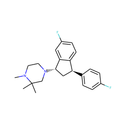 CN1CCN([C@H]2C[C@H](c3ccc(F)cc3)c3ccc(F)cc32)CC1(C)C ZINC000022574303