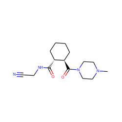 CN1CCN(C(=O)[C@@H]2CCCC[C@H]2C(=O)NCC#N)CC1 ZINC000095557097