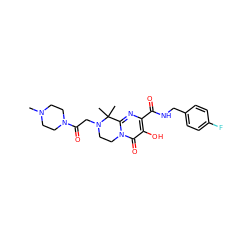 CN1CCN(C(=O)CN2CCn3c(nc(C(=O)NCc4ccc(F)cc4)c(O)c3=O)C2(C)C)CC1 ZINC000036518552