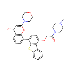 CN1CCN(C(=O)COc2ccc(-c3cccc4c(=O)cc(N5CCOCC5)oc34)c3sc4ccccc4c23)CC1 ZINC000101696242