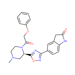 CN1CCN(C(=O)COc2ccccc2)[C@@H](c2nc(-c3ccc4c(c3)CC(=O)N4)no2)C1 ZINC000143845675