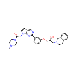 CN1CCN(C(=O)Cn2ccc3cnc(-c4cccc(OC[C@H](O)CN5CCc6ccccc6C5)c4)nc32)CC1 ZINC000219750138