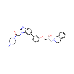 CN1CCN(C(=O)Cn2cnc3ccc(-c4cccc(OC[C@H](O)CN5CCc6ccccc6C5)c4)cc32)CC1 ZINC000219740589