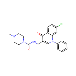 CN1CCN(C(=O)NCc2cn(-c3ccccc3)c3cc(Cl)ccc3c2=O)CC1 ZINC000096170278