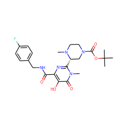 CN1CCN(C(=O)OC(C)(C)C)C[C@@H]1c1nc(C(=O)NCc2ccc(F)cc2)c(O)c(=O)n1C ZINC000014979273