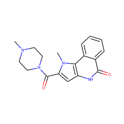 CN1CCN(C(=O)c2cc3[nH]c(=O)c4ccccc4c3n2C)CC1 ZINC000169352933