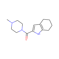 CN1CCN(C(=O)c2cc3c([nH]2)CCCC3)CC1 ZINC000167994789