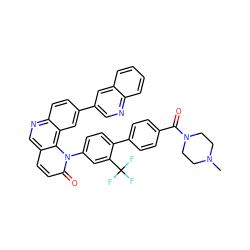 CN1CCN(C(=O)c2ccc(-c3ccc(-n4c(=O)ccc5cnc6ccc(-c7cnc8ccccc8c7)cc6c54)cc3C(F)(F)F)cc2)CC1 ZINC000072148898