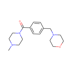 CN1CCN(C(=O)c2ccc(CN3CCOCC3)cc2)CC1 ZINC000000381677