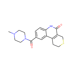 CN1CCN(C(=O)c2ccc3[nH]c(=O)c4c(c3c2)CCSC4)CC1 ZINC000103173657