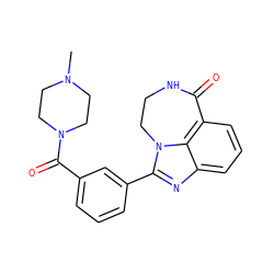 CN1CCN(C(=O)c2cccc(-c3nc4cccc5c4n3CCNC5=O)c2)CC1 ZINC000013858434