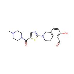 CN1CCN(C(=O)c2cnc(N3CCc4c(ccc(O)c4C=O)C3)s2)CC1 ZINC000221062052