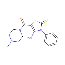 CN1CCN(C(=O)c2sc(=S)n(-c3ccccc3)c2N)CC1 ZINC000020232934