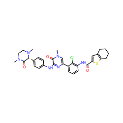 CN1CCN(C)[C@H](c2ccc(Nc3nc(-c4cccc(NC(=O)c5cc6c(s5)CCCC6)c4Cl)cn(C)c3=O)cc2)C1=O ZINC000059185475