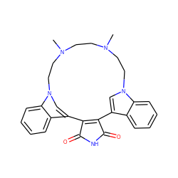 CN1CCN(C)CCn2cc(c3ccccc32)C2=C(C(=O)NC2=O)c2cn(c3ccccc23)CC1 ZINC000022930697