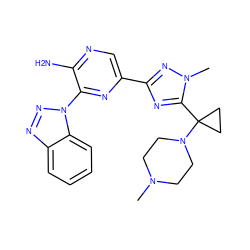 CN1CCN(C2(c3nc(-c4cnc(N)c(-n5nnc6ccccc65)n4)nn3C)CC2)CC1 ZINC001772626534