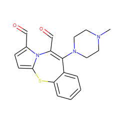 CN1CCN(C2=C(C=O)n3c(C=O)ccc3Sc3ccccc32)CC1 ZINC000013532225