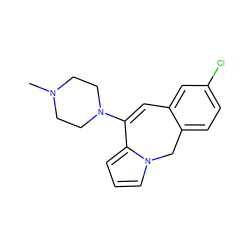 CN1CCN(C2=Cc3cc(Cl)ccc3Cn3cccc32)CC1 ZINC000013611455