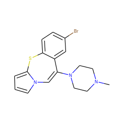 CN1CCN(C2=Cn3cccc3Sc3ccc(Br)cc32)CC1 ZINC000013532219