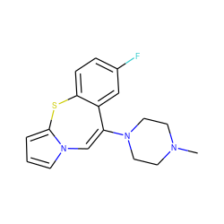 CN1CCN(C2=Cn3cccc3Sc3ccc(F)cc32)CC1 ZINC000028021649