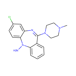 CN1CCN(C2=Nc3cc(Cl)ccc3N(N)c3ccccc32)CC1 ZINC000036089496