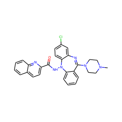 CN1CCN(C2=Nc3cc(Cl)ccc3N(NC(=O)c3ccc4ccccc4n3)c3ccccc32)CC1 ZINC000036089362