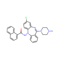 CN1CCN(C2=Nc3cc(Cl)ccc3N(NC(=O)c3cccc4ccccc34)c3ccccc32)CC1 ZINC000034801071