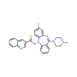 CN1CCN(C2=Nc3cc(Cl)ccc3N(NC(=O)c3cnc4ccccc4c3)c3ccccc32)CC1 ZINC000036188196