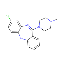 CN1CCN(C2=Nc3cc(Cl)ccc3Nc3ccccc32)CC1 ZINC000019796155