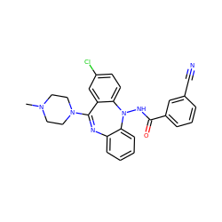 CN1CCN(C2=Nc3ccccc3N(NC(=O)c3cccc(C#N)c3)c3ccc(Cl)cc32)CC1 ZINC000036089357