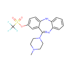 CN1CCN(C2=Nc3ccccc3Nc3ccc(OS(=O)(=O)C(F)(F)F)cc32)CC1 ZINC000014299681