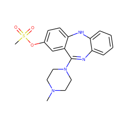 CN1CCN(C2=Nc3ccccc3Nc3ccc(OS(C)(=O)=O)cc32)CC1 ZINC000026377519