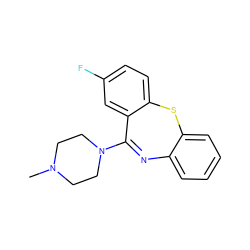 CN1CCN(C2=Nc3ccccc3Sc3ccc(F)cc32)CC1 ZINC000088369779