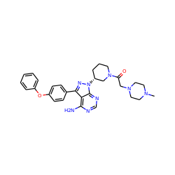 CN1CCN(CC(=O)N2CCC[C@@H](n3nc(-c4ccc(Oc5ccccc5)cc4)c4c(N)ncnc43)C2)CC1 ZINC000653782759