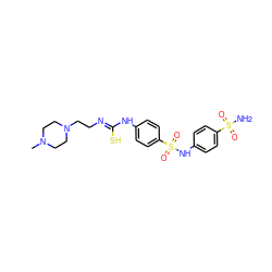 CN1CCN(CC/N=C(\S)Nc2ccc(S(=O)(=O)Nc3ccc(S(N)(=O)=O)cc3)cc2)CC1 ZINC000028523623